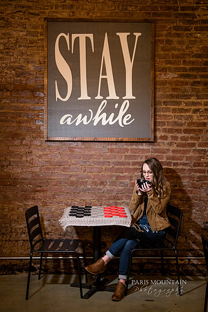 Senior Portrait Coffee Shop City Lights Waterfall-50
