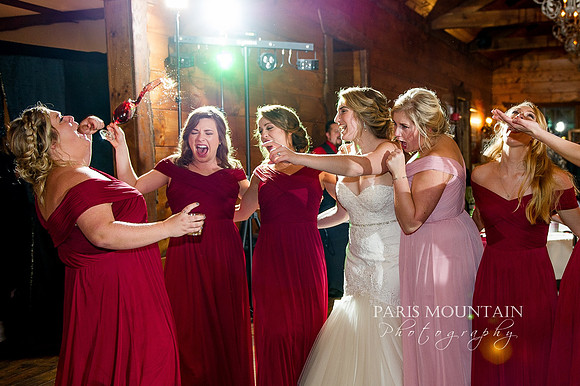 Red wine wedding reception