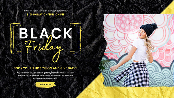 Yellow Modern Black Friday Sale Fashion Promo Facebook Cover